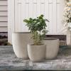 imageKante 20quot165quot134quot Dia Round Concrete Planters Set of 3 Outdoor Indoor Modern Decorative Garden Pots with Drainage Hole ampamp Rubber Plug for Home ampamp Garden Weathered Concrete