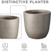 imageKante 20quot165quot134quot Dia Round Concrete Planters Set of 3 Outdoor Indoor Modern Decorative Garden Pots with Drainage Hole ampamp Rubber Plug for Home ampamp Garden Weathered Concrete