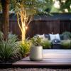 imageKante Large Round Concrete Planter 173quot Dia ClassicStyle Plant Pot with Drainage Hole Ideal for Home Patio Garden Flowers Trees Weathered Concrete Finish with Warm Brown InteriorWeathered Concrete