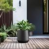 imageKante Large Round Concrete Planter 173quot Dia ClassicStyle Plant Pot with Drainage Hole Ideal for Home Patio Garden Flowers Trees Weathered Concrete Finish with Warm Brown InteriorBlack