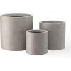 imageKante 98quot126quot157quot Dia Round Concrete Planter Set of 3 Modern Design Large Cylindrical Plant Pot with Drainage Hole for Indoor Outdoor Plants Patio Garden and Home Weathered Concrete