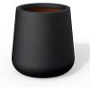 imageKante Large Round Concrete Planter 173quot Dia ClassicStyle Plant Pot with Drainage Hole Ideal for Home Patio Garden Flowers Trees Weathered Concrete Finish with Warm Brown InteriorBlack