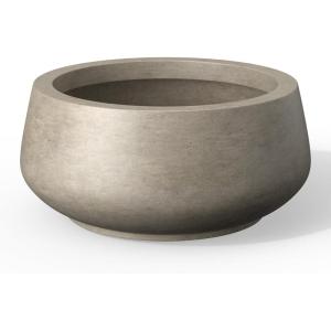 imageKante 169quot Dia Round Concrete Bonsai Planters Outdoor Indoor Garden Plant Pot with Drainage Hole for Home Patio Garden Weathered ConcreteWeathered Concrete