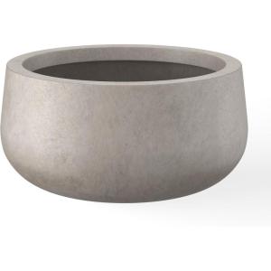 imageKante 196quot157quot118quot Dia Round Concrete Planters Set of 3 Outdoor Indoor Large Plant Pots with Drainage Hole Modern Curvaceous Design Weathered ConcreteWeathered Concrete