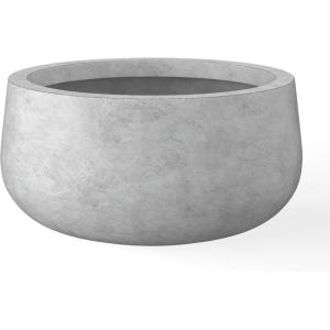imageKante 196quot157quot118quot Dia Round Concrete Planters Set of 3 Outdoor Indoor Large Plant Pots with Drainage Hole Modern Curvaceous Design Weathered ConcreteNatural Concrete