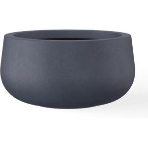 imageKante 196quot157quot118quot Dia Round Concrete Planters Set of 3 Outdoor Indoor Large Plant Pots with Drainage Hole Modern Curvaceous Design Weathered ConcreteCharcoal