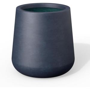imageKante Large Round Concrete Planter 173quot Dia ClassicStyle Plant Pot with Drainage Hole Ideal for Home Patio Garden Flowers Trees Weathered Concrete Finish with Warm Brown InteriorCharcoal