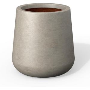 imageKante Large Round Concrete Planter 173quot Dia ClassicStyle Plant Pot with Drainage Hole Ideal for Home Patio Garden Flowers Trees Weathered Concrete Finish with Warm Brown InteriorWeathered Concrete