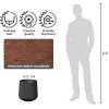imageKante 130quot Dia Round Fluted Concrete Planter Large Plant Pot with Drainage Smooth Black Finish with Warm Brown Interior for Indoor and Outdoor UseBlack