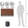 imageKante 130quot Dia Round Fluted Concrete Planter Large Plant Pot with Drainage Smooth Black Finish with Warm Brown Interior for Indoor and Outdoor UseCharcoal