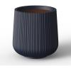 imageKante 130quot Dia Round Fluted Concrete Planter Large Plant Pot with Drainage Smooth Black Finish with Warm Brown Interior for Indoor and Outdoor UseCharcoal