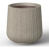 imageKante 130quot Dia Round Fluted Concrete Planter Large Plant Pot with Drainage Smooth Black Finish with Warm Brown Interior for Indoor and Outdoor UseWeathered Concrete