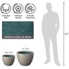 imageKante 142 Inch Round Concrete Planter  Classic Large IndoorOutdoor Plant Pot with Drainage Hole and Rubber Plug Suitable for Gardens and Patios White Finish with Aqua Blue InteriorWeathered Concrete With Green Interior