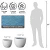 imageKante 142 Inch Round Concrete Planter  Classic Large IndoorOutdoor Plant Pot with Drainage Hole and Rubber Plug Suitable for Gardens and Patios White Finish with Aqua Blue InteriorWhite With Blue Interior