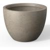 imageKante 142 Inch Round Concrete Planter  Classic Large IndoorOutdoor Plant Pot with Drainage Hole and Rubber Plug Suitable for Gardens and Patios White Finish with Aqua Blue InteriorWeathered Concrete
