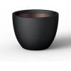 imageKante 142 Inch Round Concrete Planter  Classic Large IndoorOutdoor Plant Pot with Drainage Hole and Rubber Plug Suitable for Gardens and Patios White Finish with Aqua Blue InteriorBlack With Brown Interior