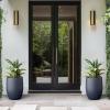 imageKante 165 Inch Tall Concrete Planter Large Indoor Outdoor Plant Pot with Drainage Smooth White Finish with Aqua Blue Interior Ideal for Porch Home Garden PatioCharcoal