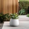imageKante Curva Series Planter 125 Inch Round Concrete Flower Pot with Draiange Hole and Rubber Plug Suitable for Indoor Plants Home Garden Patio CharcoalWhite