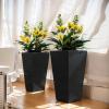 imageKante 28 Inch Tall Planter Set of 2 Large Taper Planter for Outdoor Indoor Garden Patio Front Door BlackBlack