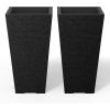imageKante 28 Inch Tall Planter Set of 2 Large Taper Planter for Outdoor Indoor Garden Patio Front Door BlackBlack
