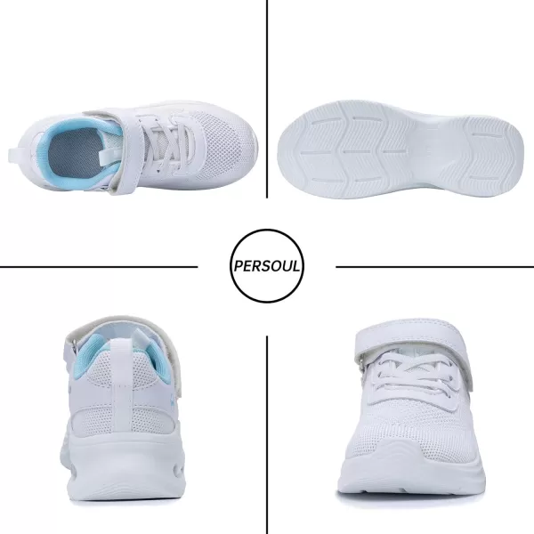 PERSOUL Kids Air Running Shoes Boys Girls Children Slip On Walking Tennis Sneakers Athletic Lightweight Shoes