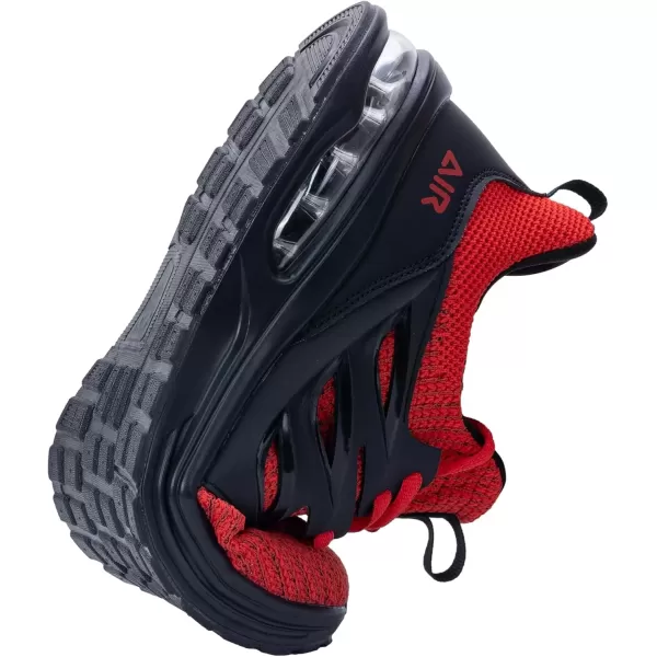 imagePERSOUL Mens Air Running Shoes Athletic Tennis Sneakers Lightweight Breathable Workout Gym Jogging Sport Shoes for Men Size713Blackred