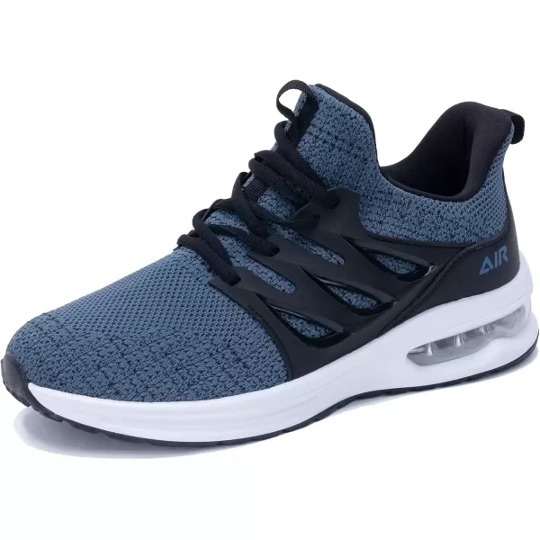 imagePERSOUL Mens Air Running Shoes Athletic Tennis Sneakers Lightweight Breathable Workout Gym Jogging Sport Shoes for Men Size713Greyblue