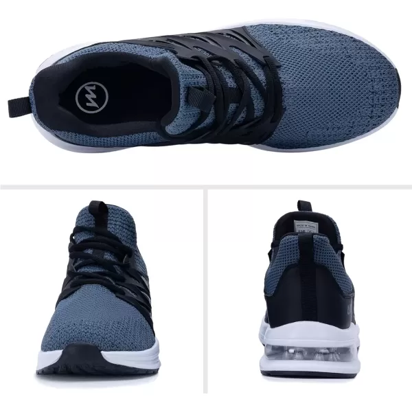 imagePERSOUL Mens Air Running Shoes Athletic Tennis Sneakers Lightweight Breathable Workout Gym Jogging Sport Shoes for Men Size713Greyblue