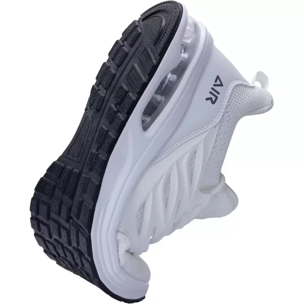 imagePERSOUL Mens Air Running Shoes Athletic Tennis Sneakers Lightweight Breathable Workout Gym Jogging Sport Shoes for Men Size713White
