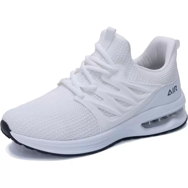 imagePERSOUL Mens Air Running Shoes Athletic Tennis Sneakers Lightweight Breathable Workout Gym Jogging Sport Shoes for Men Size713White