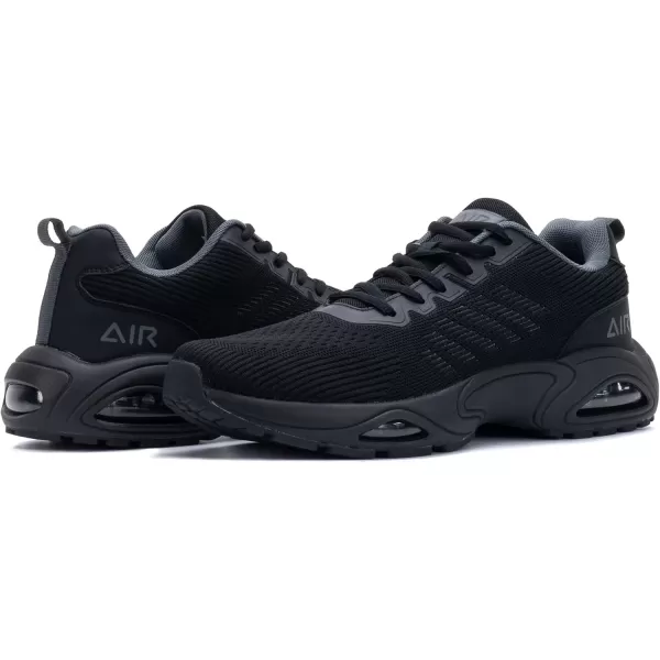 imagePERSOUL Mens Air Running Shoes Lightweight Breathable Athletic Tennis Gym Jogging SneakersAllblack2