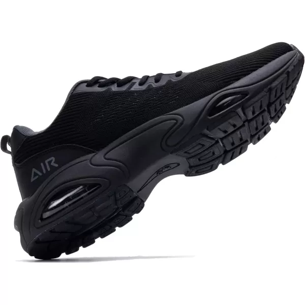 imagePERSOUL Mens Air Running Shoes Lightweight Breathable Athletic Tennis Gym Jogging SneakersAllblack2