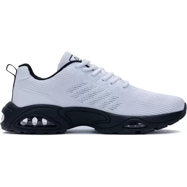imagePERSOUL Mens Air Running Shoes Lightweight Breathable Athletic Tennis Gym Jogging SneakersBlackWhite