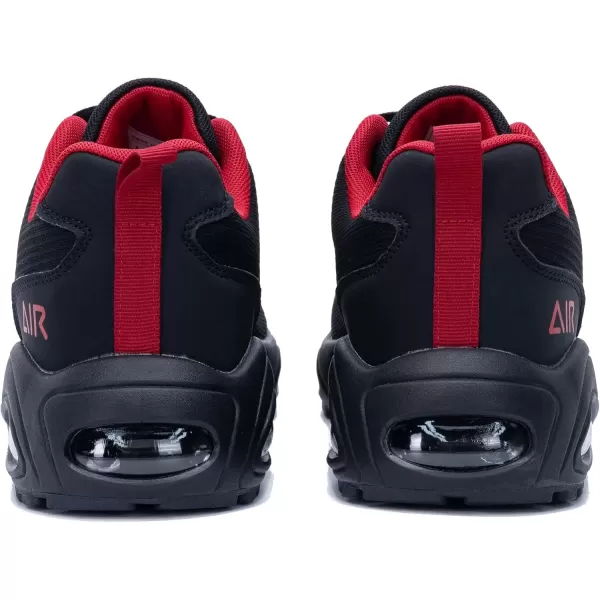 imagePERSOUL Mens Air Running Shoes Lightweight Breathable Athletic Tennis Gym Jogging SneakersBlackred
