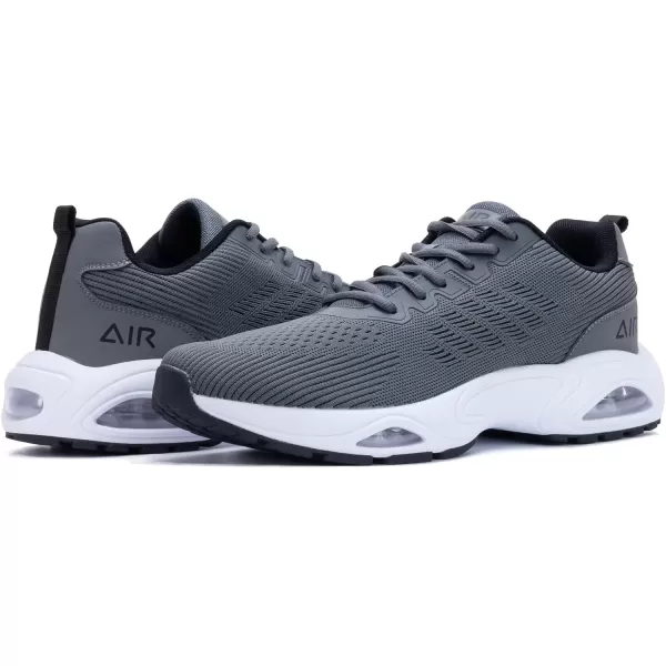 imagePERSOUL Mens Air Running Shoes Lightweight Breathable Athletic Tennis Gym Jogging SneakersDarkgrey2