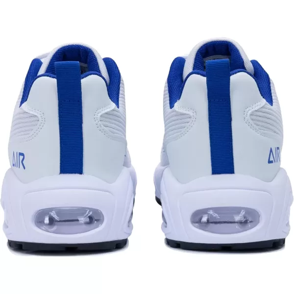 imagePERSOUL Mens Air Running Shoes Lightweight Breathable Athletic Tennis Gym Jogging SneakersWhiteblue