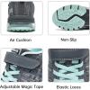 imagePERSOUL Air Shoes for Boys Girls Kids Children Tennis Sports Athletic Gym Running SneakersDark Grey Green