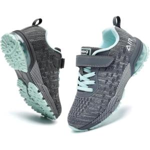 imagePERSOUL Air Shoes for Boys Girls Kids Children Tennis Sports Athletic Gym Running SneakersDark Grey Green