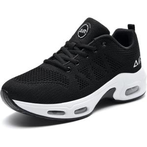 imagePERSOUL Women Running Shoes Tennis Air Sneakers Lightweight Breathable Fitness Athletic Gym Fashion Walking ShoesBlack