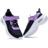 imagePERSOUL Girls Air Running Shoes Boys Kids Child Slip On Walking Comfort Tennis Sneakers Athletic Lightweight Shoes BlackPurple Size Little Kid 25