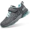 imagePERSOUL Kids Shoes for Boys Girls Children Tennis Sports Athletic School Running SneakersDark Grey Green