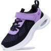 imagePERSOUL Girls Air Running Shoes Boys Kids Child Slip On Walking Comfort Tennis Sneakers Athletic Lightweight Shoes BlackPurple Size Little Kid 25