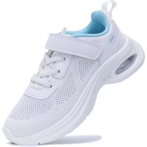 imagePERSOUL Kids Air Running Shoes Boys Girls Child Slip On Walking Comfort Tennis Sneakers Athletic Lightweight Shoes White Big Kid 3