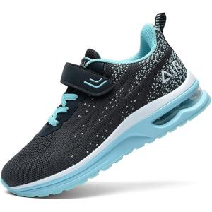 imagePERSOUL Kids Shoes for Boys Girls Children Tennis Sports Athletic School Running SneakersGreyblue