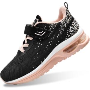 imagePERSOUL Kids Shoes for Boys Girls Children Tennis Sports Athletic School Running SneakersPeachblack