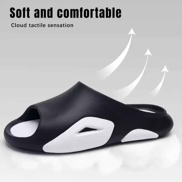 Cloud Slides for Women and Men Pillow Slippers Adjustable Strap Non-Slip Comfort Sandals for Bathroom Shower