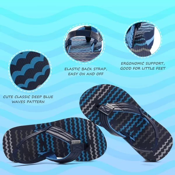 WateLves Girls &amp; Boys Kids Flip Flop Summer Slide Sandals Slip on Suitable for Bath Shower Beach Pool 