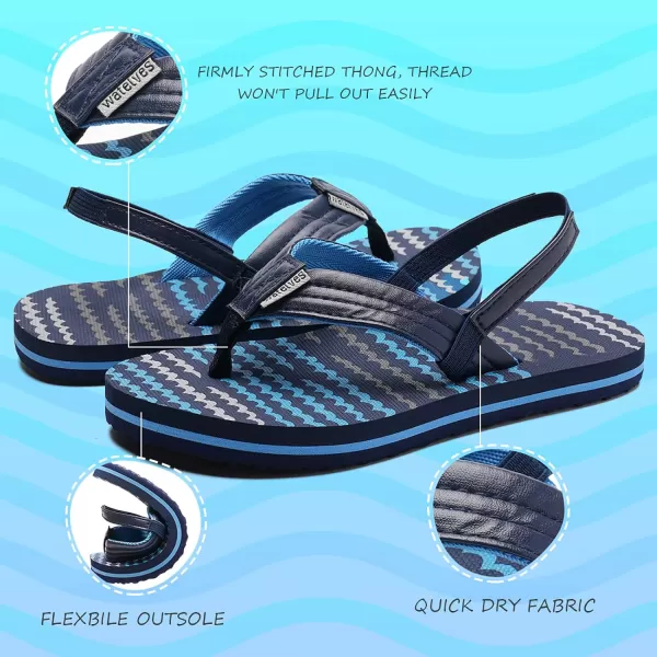 WateLves Girls &amp; Boys Kids Flip Flop Summer Slide Sandals Slip on Suitable for Bath Shower Beach Pool 