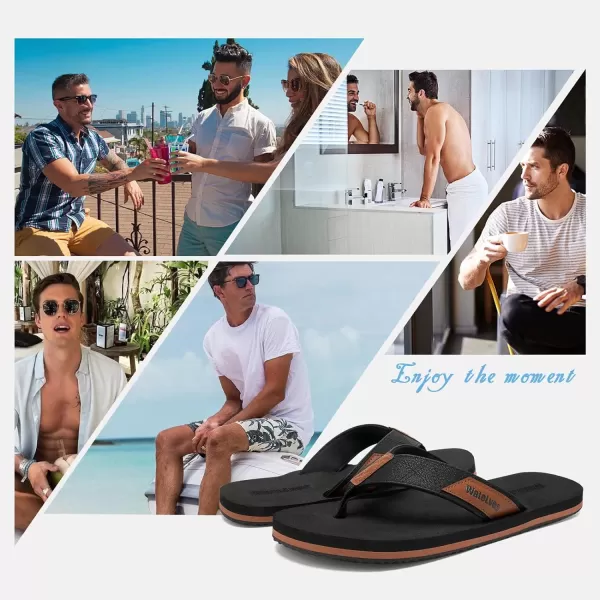 WateLves Mens-Flip-Flops-Thong-Sandals-with-Arch-Support Lightweight-Water-Shoes Open-Toe Comfort Summer-Beach-Slippers for Pool-Showers-Dorms Indoor-Outdoor