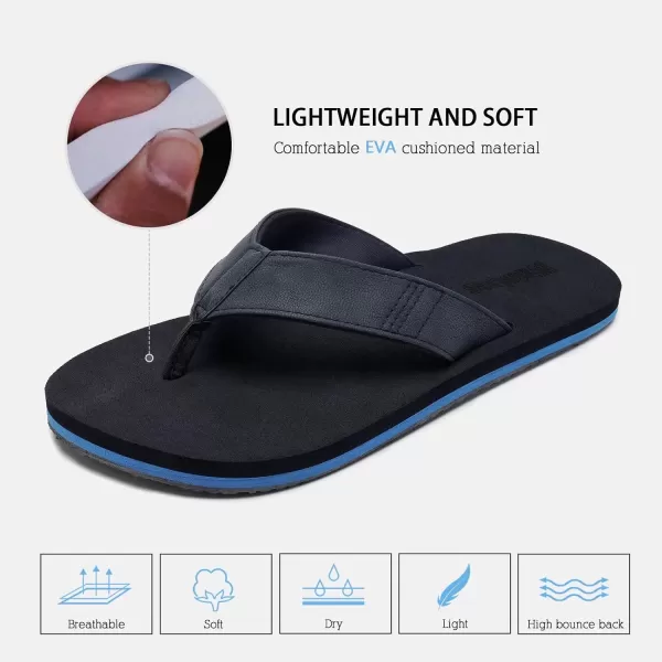 WateLves Mens-Flip-Flops-Thong-Sandals-with-Arch-Support Lightweight-Water-Shoes Open-Toe Comfort Summer-Beach-Slippers for Pool-Showers-Dorms Indoor-Outdoor